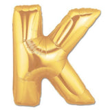 40" Large Foil Alphabet Balloons- Golden (Letter K) - Funzoop