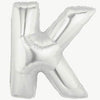 40" Large Foil Alphabet Balloons- Silver (Letter K) - Funzoop
