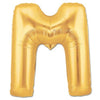 40" Large Foil Alphabet Balloons- Golden (Letter M) - Funzoop