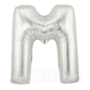 40" Large Foil Alphabet Balloons- Silver (Letter M) - Funzoop