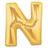 40" Large Foil Alphabet Balloons- Golden (Letter N) - Funzoop