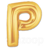 40" Large Foil Alphabet Balloons- Golden (Letter P) - Funzoop