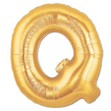 40" Large Foil Alphabet Balloons- Golden (Letter Q) - Funzoop