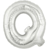 40" Large Foil Alphabet Balloons- Silver (Letter Q) - Funzoop