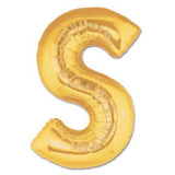 40" Large Foil Alphabet Balloons- Golden (Letter S) - Funzoop