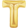 40" Large Foil Alphabet Balloons- Golden (Letter T) - Funzoop