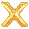 40" Large Foil Alphabet Balloons- Golden (Letter X) - Funzoop