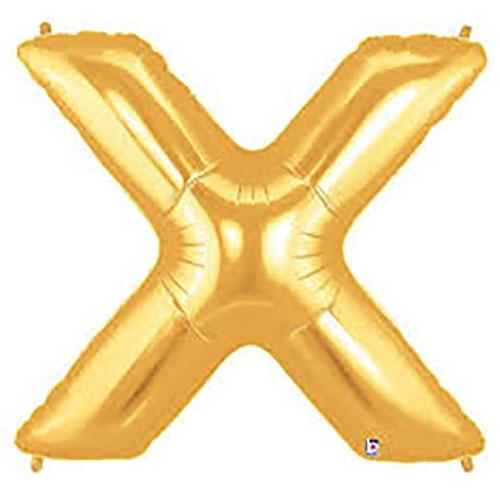 40" Large Foil Alphabet Balloons- Golden (Letter X) - Funzoop