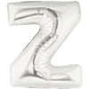 40" Large Foil Alphabet Balloons- Silver (Letter Z) - Funzoop
