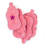 Feeding Bottle Shaped Baby Shower/Arrival Glitter Banner Hanging Decoration Pink  Pack - Funzoop