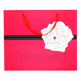 Floral Printed Gift Bag - Pink - Front View - Funzoop