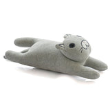Flying cat vanilla grey knitted stuffed soft toy with soft cotton texture from Funzoop The Party Shop