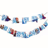 Frozen Characters Happy Birthday Wall Banner - Funzoop
