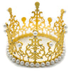 Full Round Queen Pearl Crown - Golded