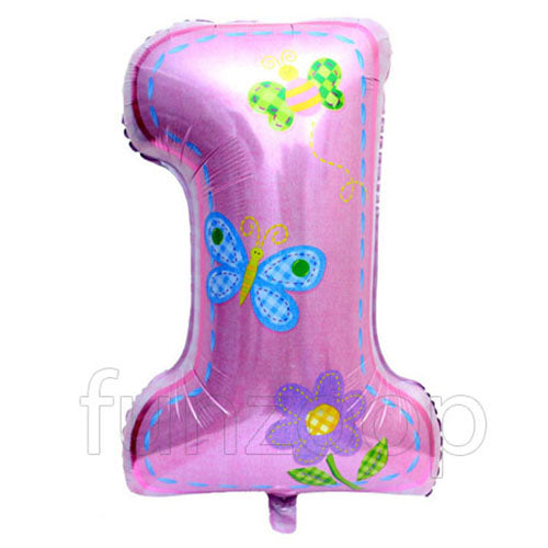 Butterfly Number 1 Foil Balloon, 29 Inch