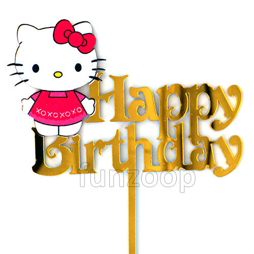 Kitty Acrylic Birthday Cake Topper