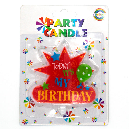 Today Is My 1st Birthday cake candle in packaging