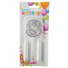 Wax Number Cake Candle, Digits 0–9, Assorted Colours, Number Eight (8)