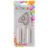 Wax Number Cake Candle, Digits 0–9, Assorted Colours, Number Four (4)
