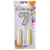 Wax Number Cake Candle, Digits 0–9, Assorted Colours, Number Seven (7)