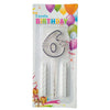 Wax Number Cake Candle, Digits 0–9, Assorted Colours, Number Six (6)