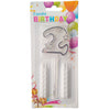 Wax Number Cake Candle, Digits 0–9, Assorted Colours, Number Two (2)