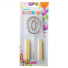 Wax Number Cake Candle, Digits 0–9, Assorted Colours, Number Zero (0)
