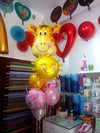 Giraffe Baby Girl Smiley Sunflower Balloons Bouquet - Funzoop