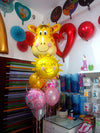 Giraffe Baby Girl Smiley Sunflower Balloons Bouquet - Funzoop