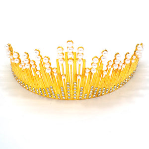 Glass Beads Bridal Tiara Hair Crown