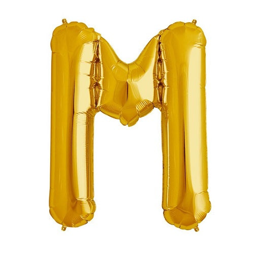 16" Foil Alphabet Balloons- Golden (Letter M)