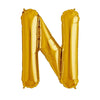 16" Foil Alphabet Balloons- Golden (Letter N)