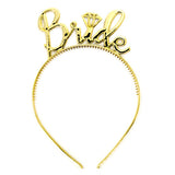 Gold Bride To Be headband crown for bridal showers and bachelorette parties from Funzoop The Party Shop