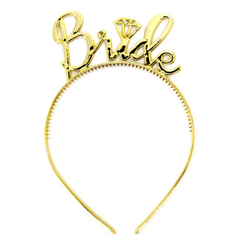 Gold Bride To Be headband crown for bridal showers and bachelorette parties from Funzoop The Party Shop