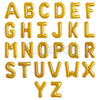 Golden foil alphabet and number balloon display for party celebrations from Funzoop The Party Shop