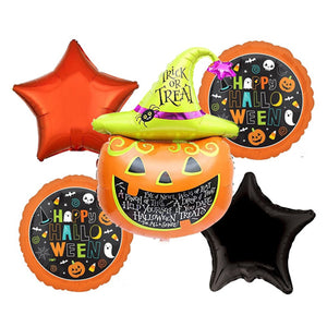 Halloween Pumpkin Trick-o-Treat 5-in-1 Foil Balloons Set