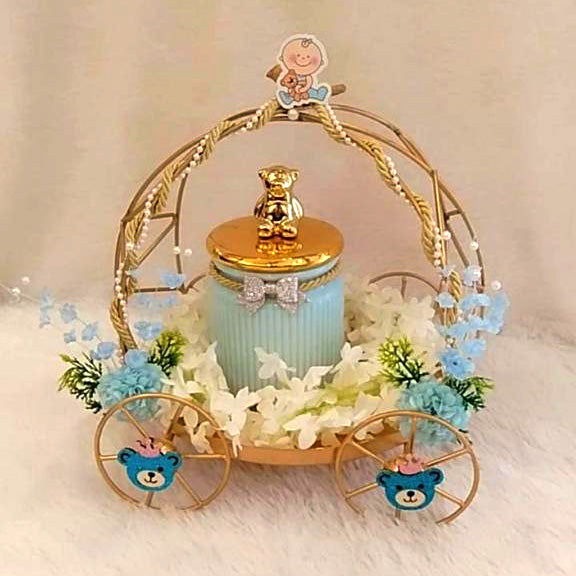 Baby Arrival Cute Baby Carriage Hamper, Blue