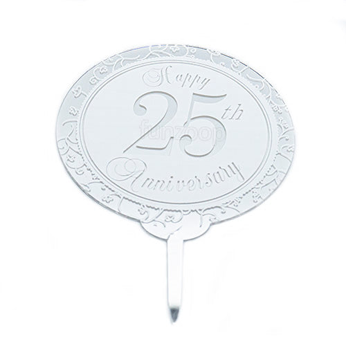 Happy 25th Anniversary Cake Topper - Funzoop The Party Shop