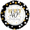 18" Happy 40th Birthday Milestone Foil Balloons - Funzoop
