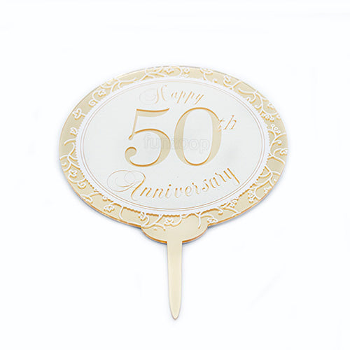 Happy 50th Anniversary Cake Topper - Funzoop The Party Shop
