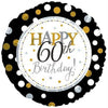 18" Happy 60th Birthday Milestone Foil Balloons - Funzoop