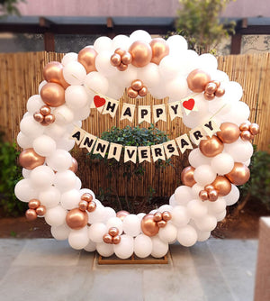 Happy Anniversary Arch Decor with Heart Banner - Funzoop The Party Shop