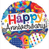 Happy Anniversary Foil Balloon, 18 Inch shown as a product reference for anniversaries, weddings and romantic celebrations, with its themed design visible.