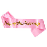 Happy Anniversary satin sash accessory for milestone anniversary parties from Funzoop The Party Shop