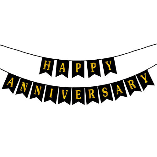  Elegant anniversary wall banner with gold text party decoration from Funzoop The Party Shop