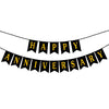 Happy Anniversary Wall Banner with Golden print Black - Funzoop