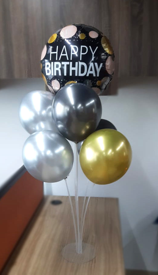 Happy Birthday balloon stand with polka-dot foil balloon by Funzoop, Gurgaon