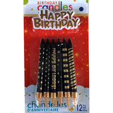 Happy Birthday Black Assorted Candles Set [10 Pcs] - Funzoop The Party Shop
