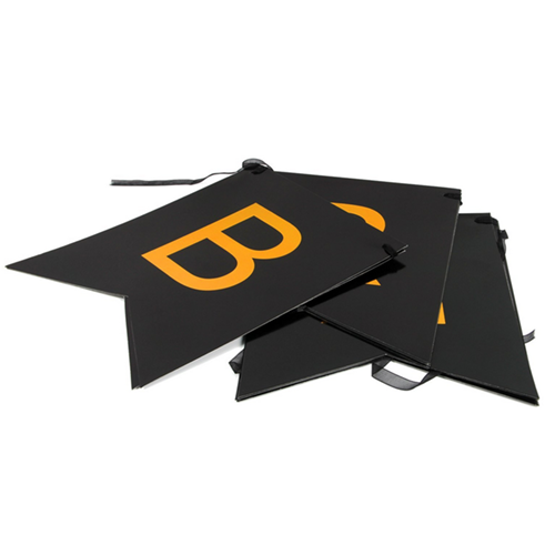 HAPPY BIRTHDAY Black Golden Letters Wall Banner  - Cards - Funzoop