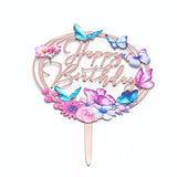 Happy Birthday Butterflies Cake Topper - Funzoop The Party Shop